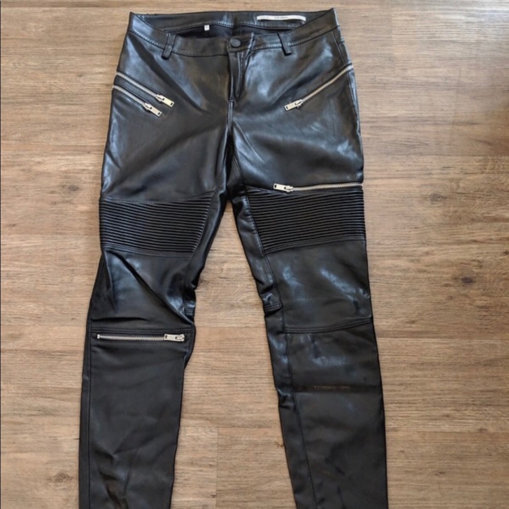 Zara biker leather pants